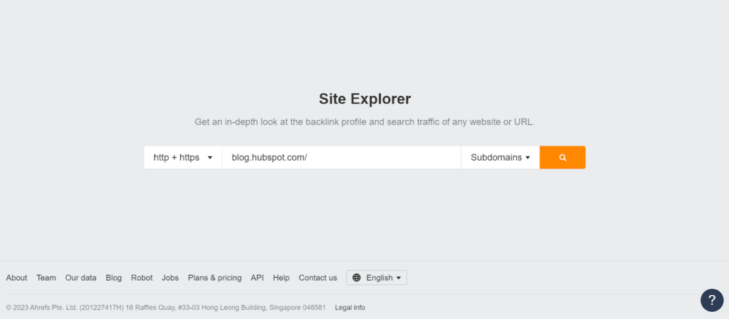 Start with site explorer